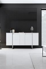 Furniture sets - Furniture set White Luxury - Coffee table + TV Furniture + Dresser Luxury - Silver Frame - Dimehouse