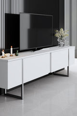 Furniture sets - Furniture set White Luxury - Coffee table + TV Furniture + Dresser Luxury - Silver Frame - Dimehouse