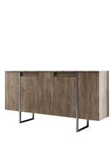 Furniture Sets - Furniture Set Walnut Luxury - Coffee Table + TV Furniture + Sideboard - Silver Frame - Dimehouse