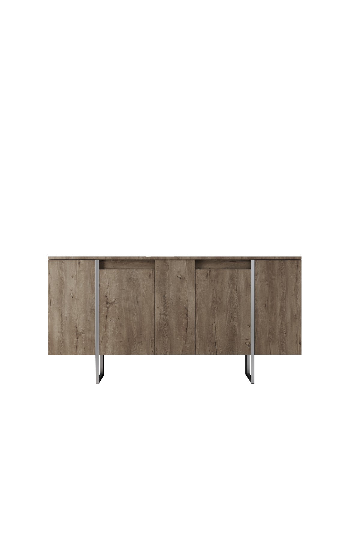 Furniture Sets - Furniture Set Walnut Luxury - Coffee Table + TV Furniture + Sideboard - Silver Frame - Dimehouse