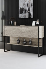 Furniture sets - Furniture set Travertine Luxury - Coffee table + TV Furniture + Dresser Luxury - Black Frame - Dimehouse