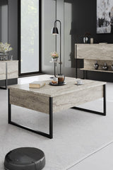 Furniture sets - Furniture set Travertine Luxury - Coffee table + TV Furniture + Dresser Luxury - Black Frame - Dimehouse