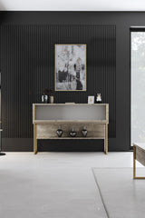 Furniture sets - Furniture set Travertine Luxury - Coffee table + TV Furniture + Dresser Luxury - Gold Frame - Dimehouse