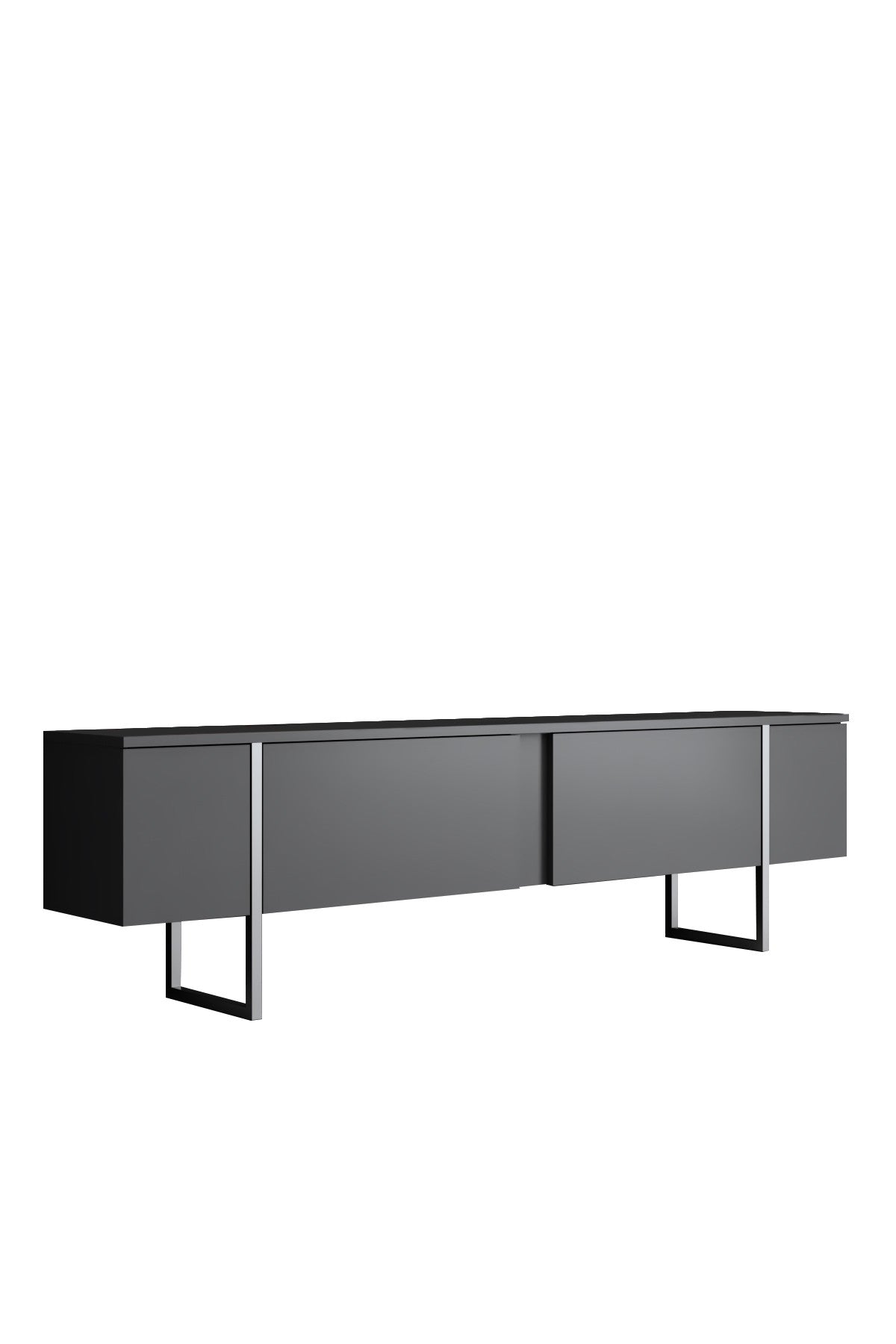 TV Furniture - TV Furniture Anthracite Luxury 180x50x30 - Silver Frame - Dimehouse