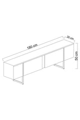 TV Furniture - TV Furniture Anthracite Luxury 180x50x30 - Silver Frame - Dimehouse