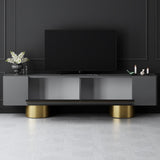 TV Furniture - TV Furniture Anthracite Bohem 180x50x30 - Golden Frame - Dimehouse