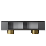 TV Furniture - TV Furniture Anthracite Bohem 180x50x30 - Golden Frame - Dimehouse