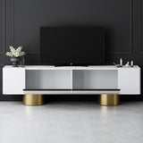 TV Furniture - TV Furniture White Bohem 180x50x30 - Golden Frame - Dimehouse