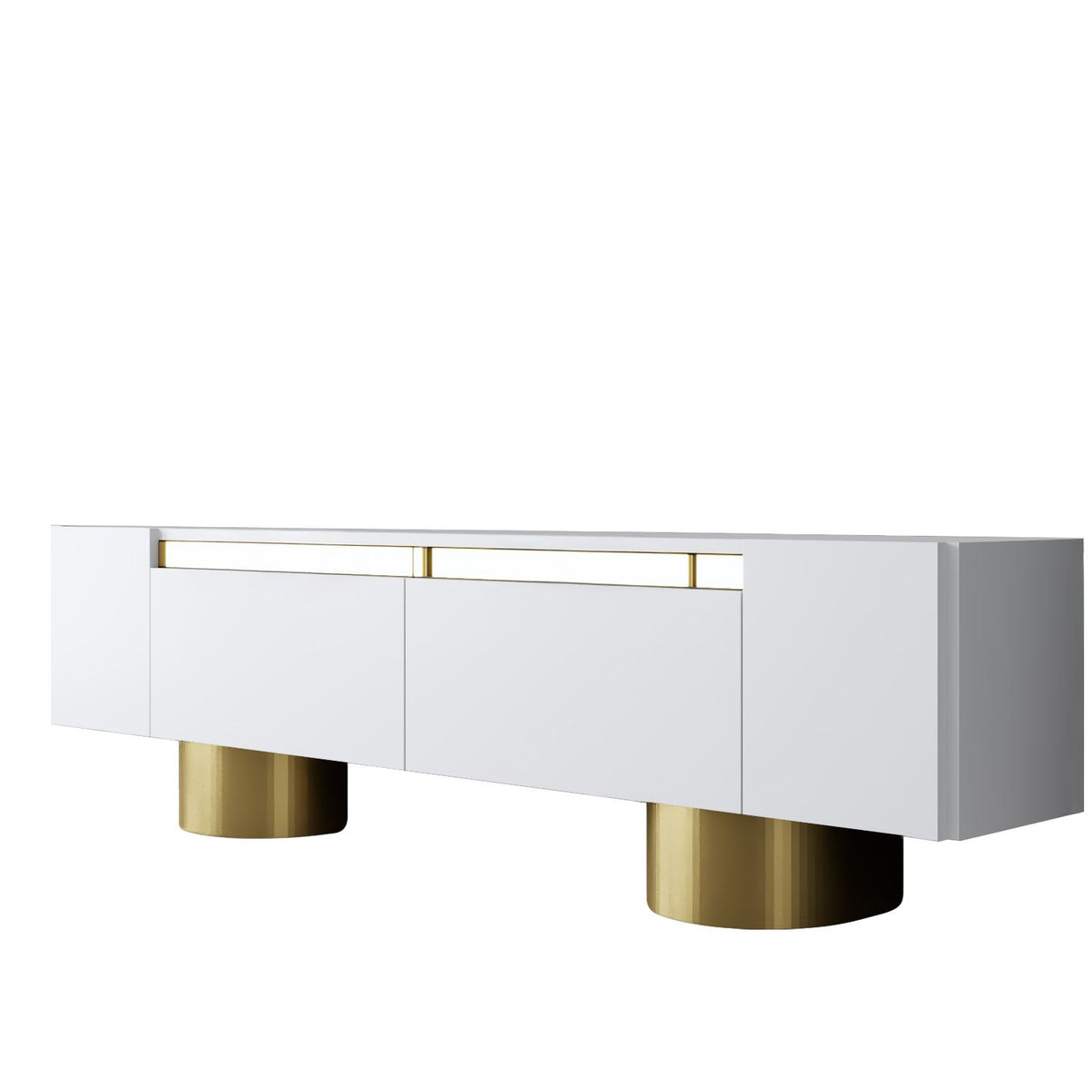 TV Furniture - TV Furniture White Bohem 180x50x30 - Golden Frame - Dimehouse