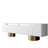 TV Furniture - TV Furniture White Bohem 180x50x30 - Golden Frame - Dimehouse