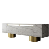 TV Furniture - TV Furniture Travertine Bohem 180x50x30 - Golden Frame - Dimehouse