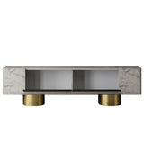 TV Furniture - TV Furniture Travertine Bohem 180x50x30 - Golden Frame - Dimehouse