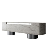 TV Furniture - TV Furniture Travertine Bohem 180x50x30 - Silver Frame - Dimehouse
