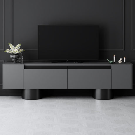 TV Furniture - TV Furniture Anthracite Bohem 180x50x30 - Black Frame - Dimehouse
