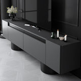 TV Furniture - TV Furniture Anthracite Bohem 180x50x30 - Black Frame - Dimehouse