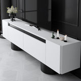 TV Furniture - TV Furniture White Bohem 180x50x30 - Black Frame - Dimehouse