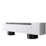TV Furniture - TV Furniture White Bohem 180x50x30 - Black Frame - Dimehouse