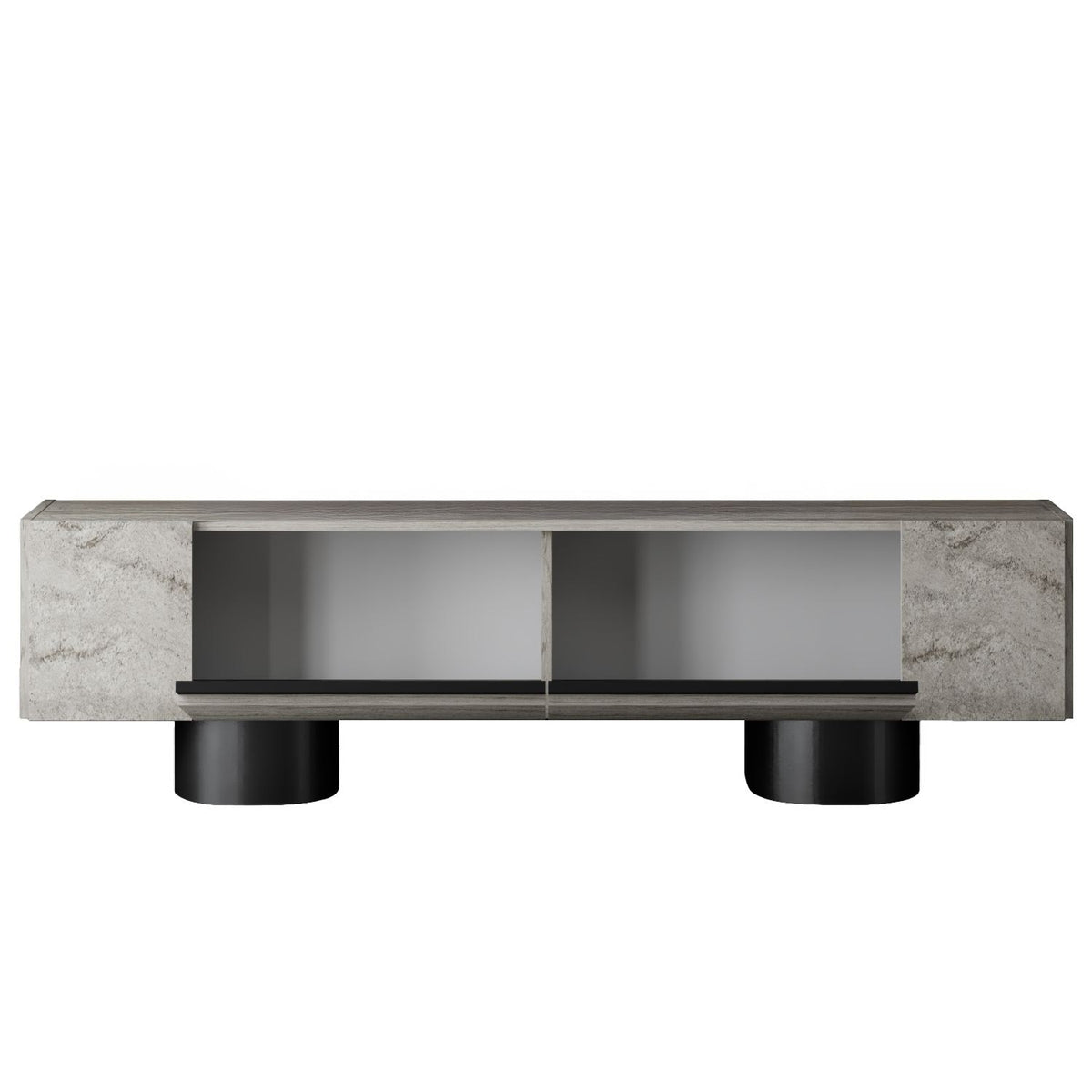 TV Furniture - TV Furniture Travertine Bohem 180x50x30 - Black Frame - Dimehouse