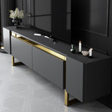 TV Furniture - TV Furniture Anthracite Yildiz 180x50x30 - Golden Frame - Dimehouse