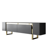 TV Furniture - TV Furniture Anthracite Yildiz 180x50x30 - Golden Frame - Dimehouse