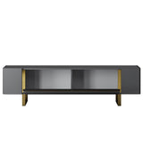TV Furniture - TV Furniture Anthracite Yildiz 180x50x30 - Golden Frame - Dimehouse