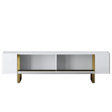 TV Furniture - TV Furniture White Yildiz 180x50x30 - Golden Frame - Dimehouse