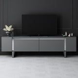 TV Furniture - TV Furniture Anthracite Yildiz 180x50x30 - Silver Frame - Dimehouse