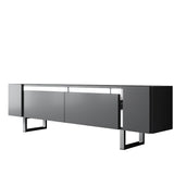 TV Furniture - TV Furniture Anthracite Yildiz 180x50x30 - Silver Frame - Dimehouse