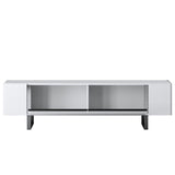 TV Furniture - TV Furniture White Yildiz 180x50x30 - Silver Frame - Dimehouse