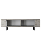 TV Furniture - TV Furniture Travertine Yildiz 180x50x30 - Silver Frame - Dimehouse