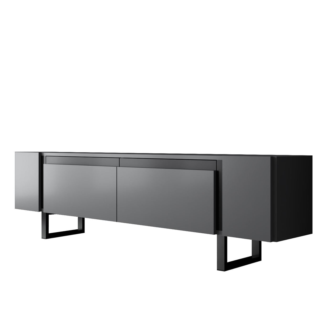 TV Furniture - TV Furniture Anthracite Yildiz 180x50x30 - Black Frame - Dimehouse