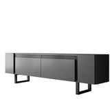 TV Furniture - TV Furniture Anthracite Yildiz 180x50x30 - Black Frame - Dimehouse