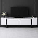 TV Furniture - TV Furniture White Yildiz 180x50x30 - Black Frame - Dimehouse