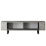 TV Furniture - TV Furniture Travertine Yildiz 180x50x30 - Black Frame - Dimehouse
