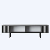TV Furniture - TV Furniture Anthracite Chrome Line 180x48x30 - Black Frame - Dimehouse