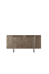 Sideboards - Modern Sideboard Walnut Luxury 160x80x35 - Silver Frame - Dimehouse