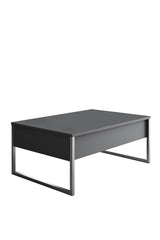Coffee Tables - Rectangular Coffee Table Anthracite Luxury 90x60 - Silver Frame - Dimehouse