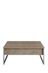 Coffee tables - Rectangular Coffee Table Walnut Luxury 90x60 - Silver Frame - Dimehouse
