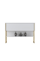 Sideboards - Modern Sideboard White Luxury 120x80x30 - Golden Frame - One Compartment - Dimehouse
