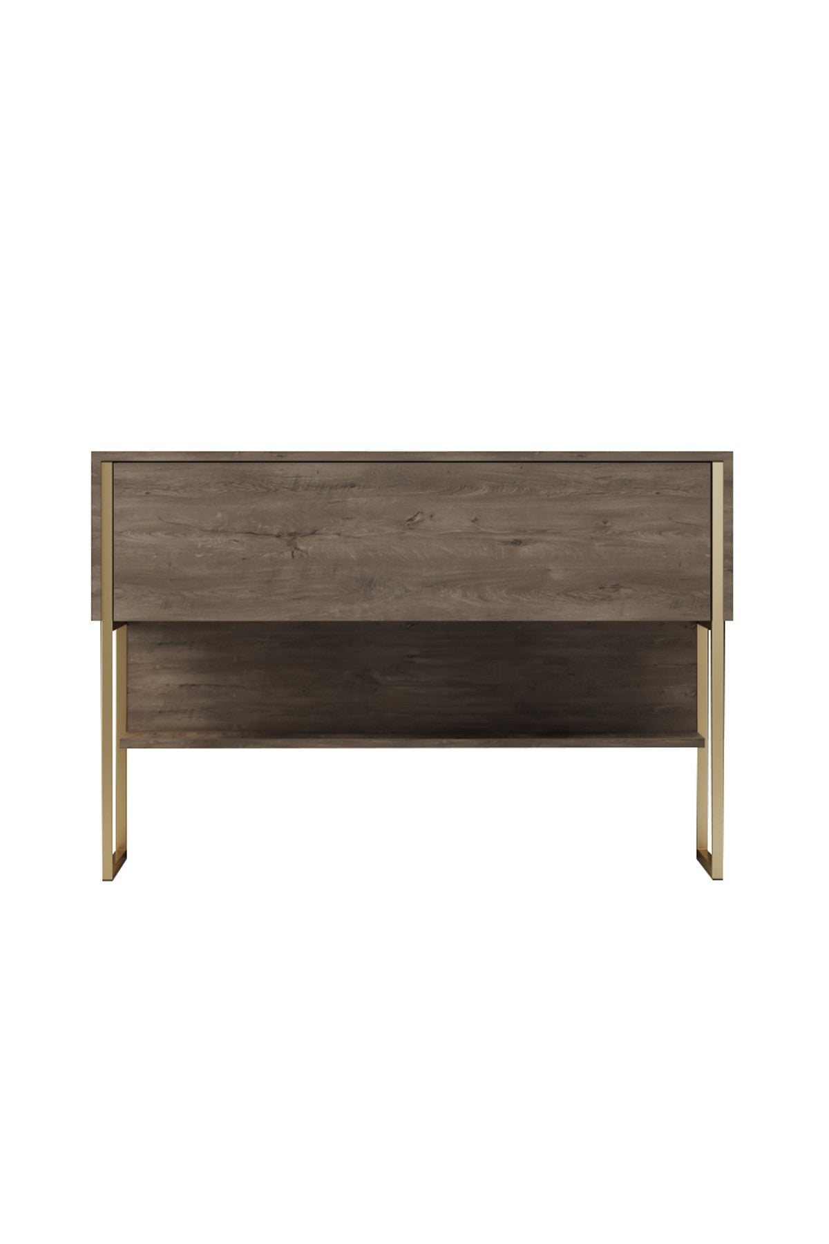 Sideboards - Modern Sideboard Walnut Luxury 120x80x30 - Golden Frame - One Compartment - Dimehouse