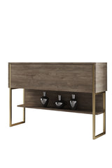 Sideboards - Modern Sideboard Walnut Luxury 120x80x30 - Golden Frame - One Compartment - Dimehouse