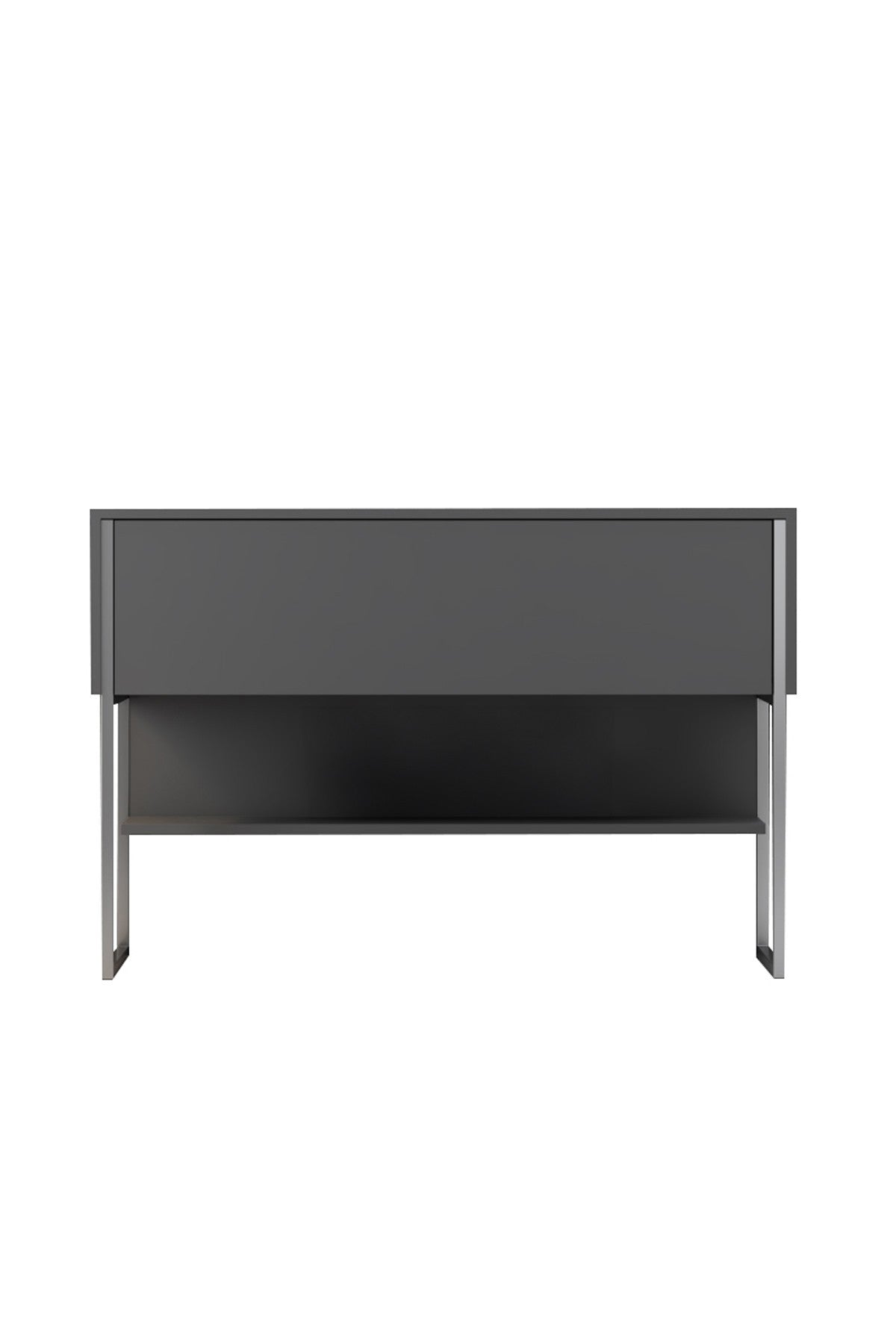 Sideboards - Modern Sideboard Anthracite Luxury 120x80x30 - Silver Frame - One Compartment - Dimehouse