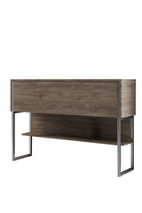 Sideboards - Modern Sideboard Walnut Luxury 120x80x30 - Silver Frame - One Compartment - Dimehouse