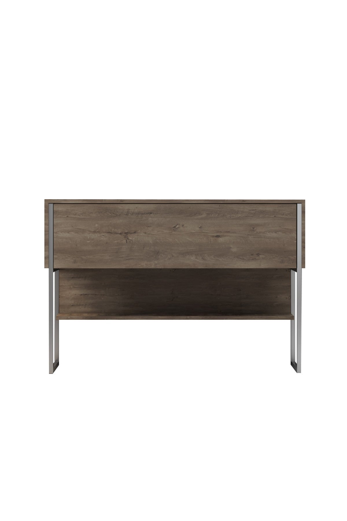 Sideboards - Modern Sideboard Walnut Luxury 120x80x30 - Silver Frame - One Compartment - Dimehouse
