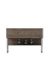 Sideboards - Modern Sideboard Walnut Luxury 120x80x30 - Silver Frame - One Compartment - Dimehouse