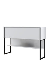 Sideboards - Modern Sideboard White Luxury 120x80x30 - Black Frame - One Compartment - Dimehouse