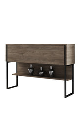 Sideboards - Modern Sideboard Walnut Luxury 120x80x30 - Black Frame - One Compartment - Dimehouse