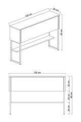 Sideboards - Modern Sideboard Walnut Luxury 120x80x30 - Black Frame - One Compartment - Dimehouse