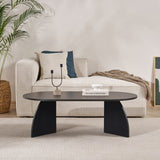 Melina coffee table oval in wood black 120 cm Melamine coated wood composite