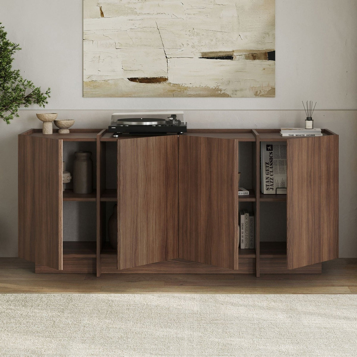 Dorma console table in Milano walnut 180 cm Melamine-coated wood composite